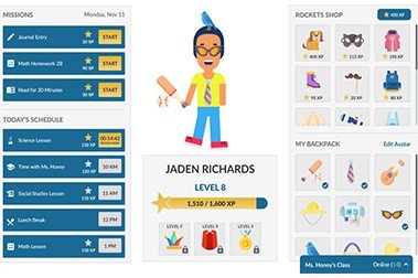 ROCKET Dashboard with Jaden Richards avatar in middle of screen